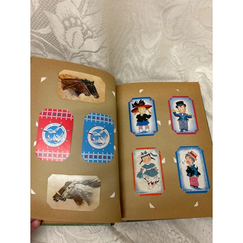 Vintage 1940s 1950s My Card Collection Album Full Pinup Girls Horses Dogs Swap - Picture 6 of 10